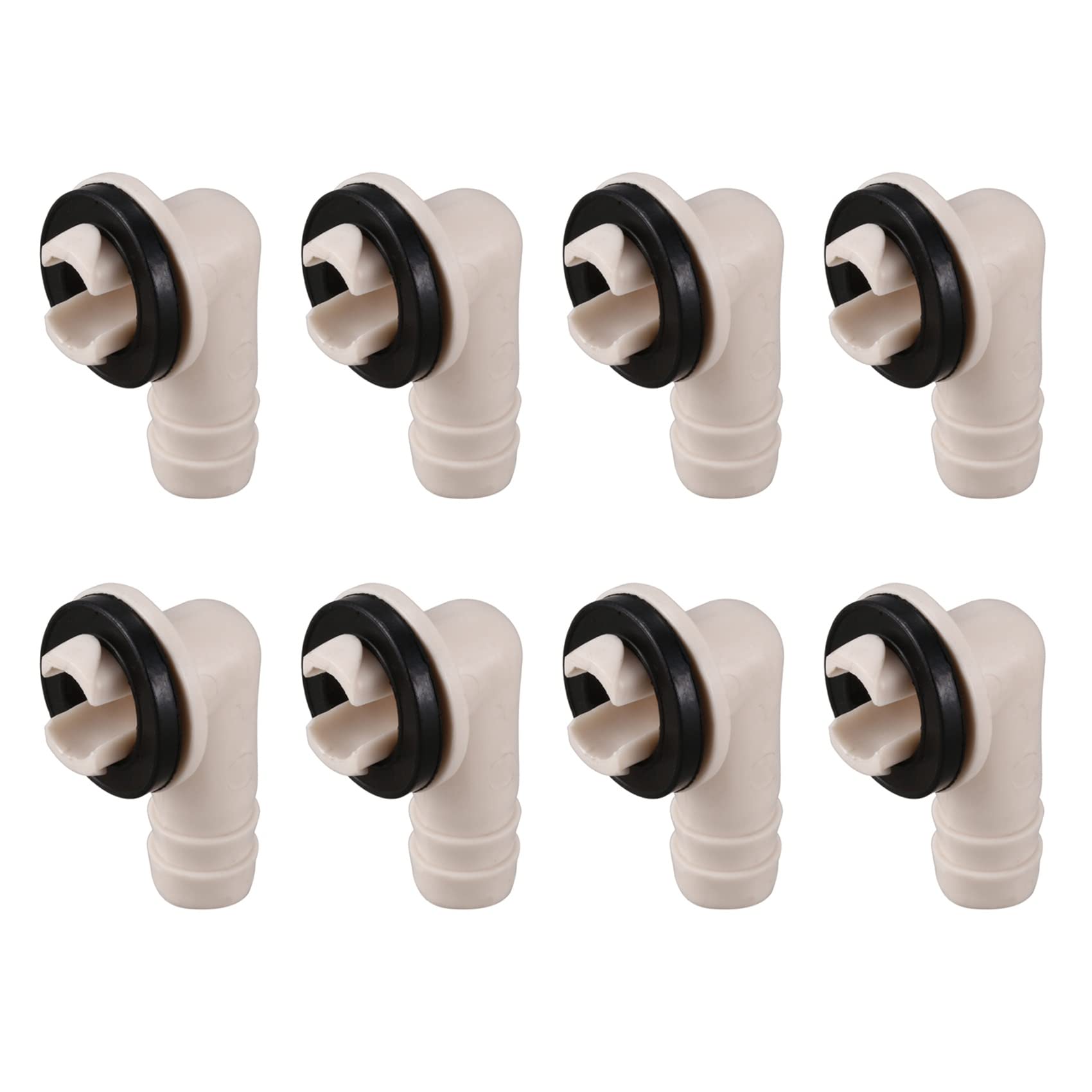 Jnchdghwa White & Gray 8X Air Conditioner Ac Drain Hose Connector Elbow With Rubber Ring For Mini-Split Units And Window Ac Unit 3/5 Inch(15Mm)