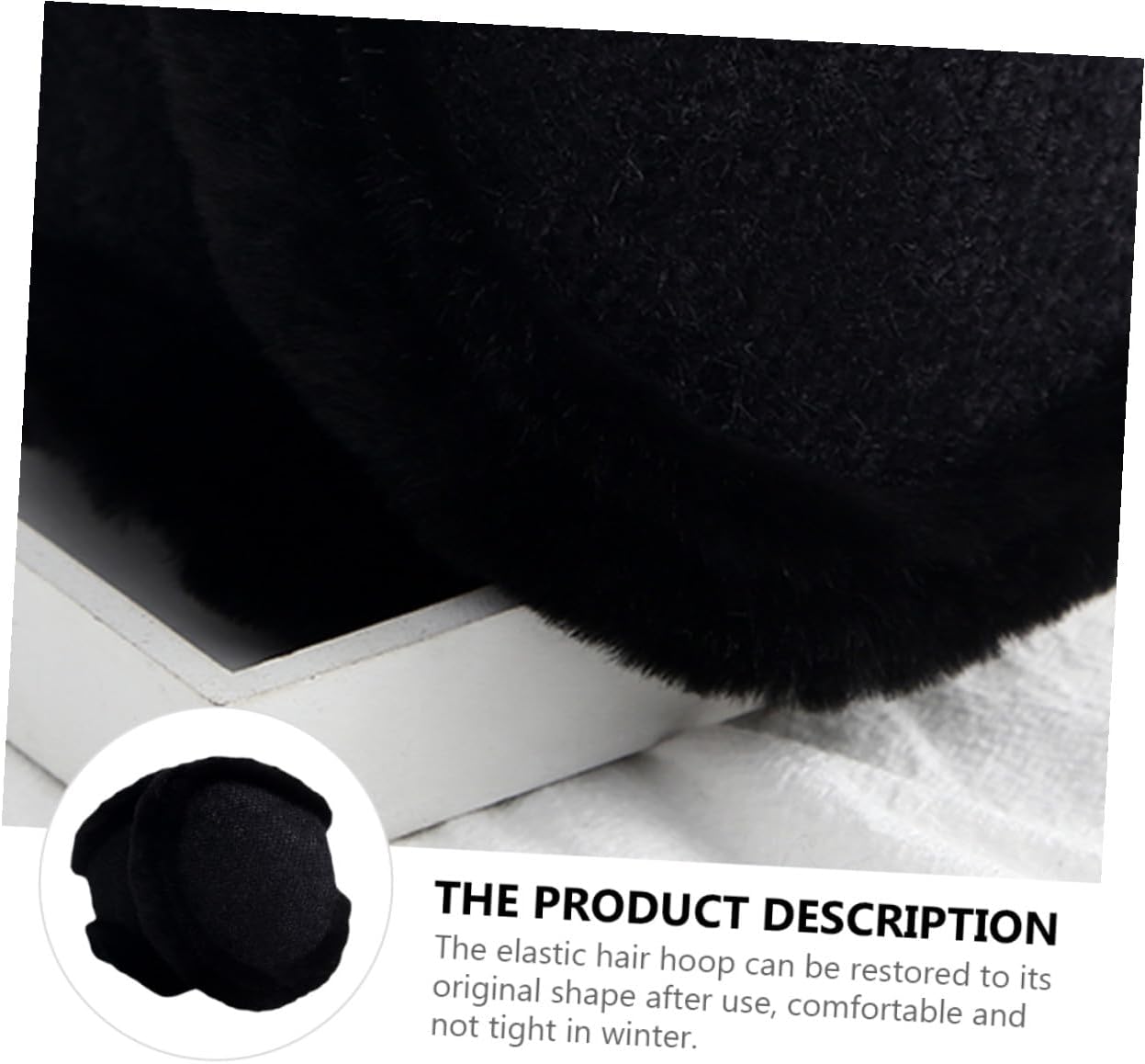 LIOOBO Plush Winter Ear Warmers Foldable Earmuffs for Men and Women Windproof Black Back-held Ear Covers for Cold Weather Outdoor Use
