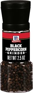 McCormick Black Peppercorn Grinder 2.5 oz - Fresh Ground Black Pepper for Cooking & Tableside, Adjustable Grind
