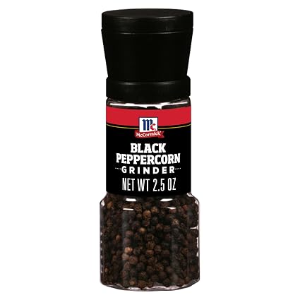McCormick Black Peppercorn Grinder, For Freshly Ground Pepper While Cooking