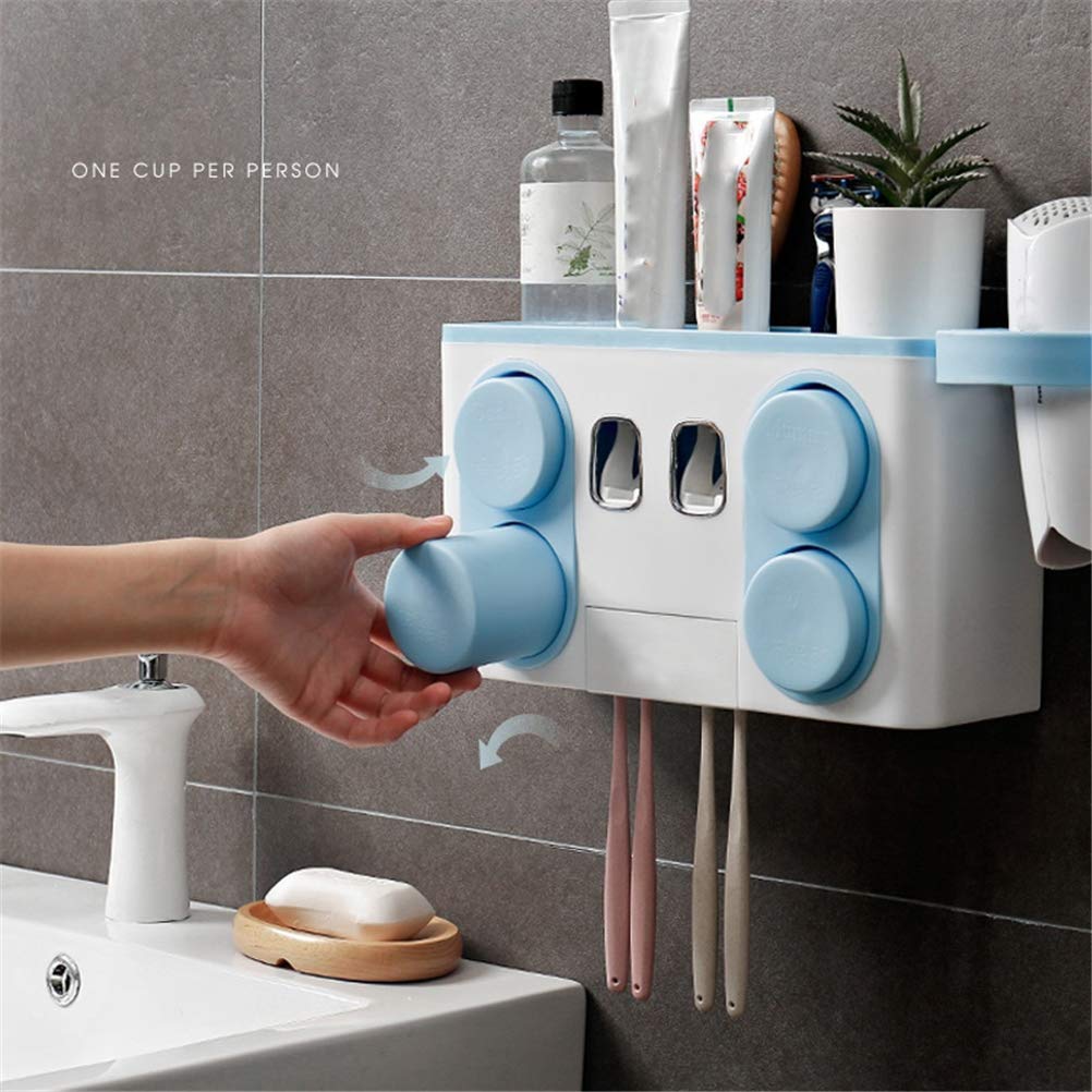 Dispensador de Pasta de Dientes de Un Toque, Dispensador de Pasta de Manos Libres, Dispensador de Pasta de Dientes Portátil Multifunción, Accesorios de Baño, Portacepillos Eléctrico,c