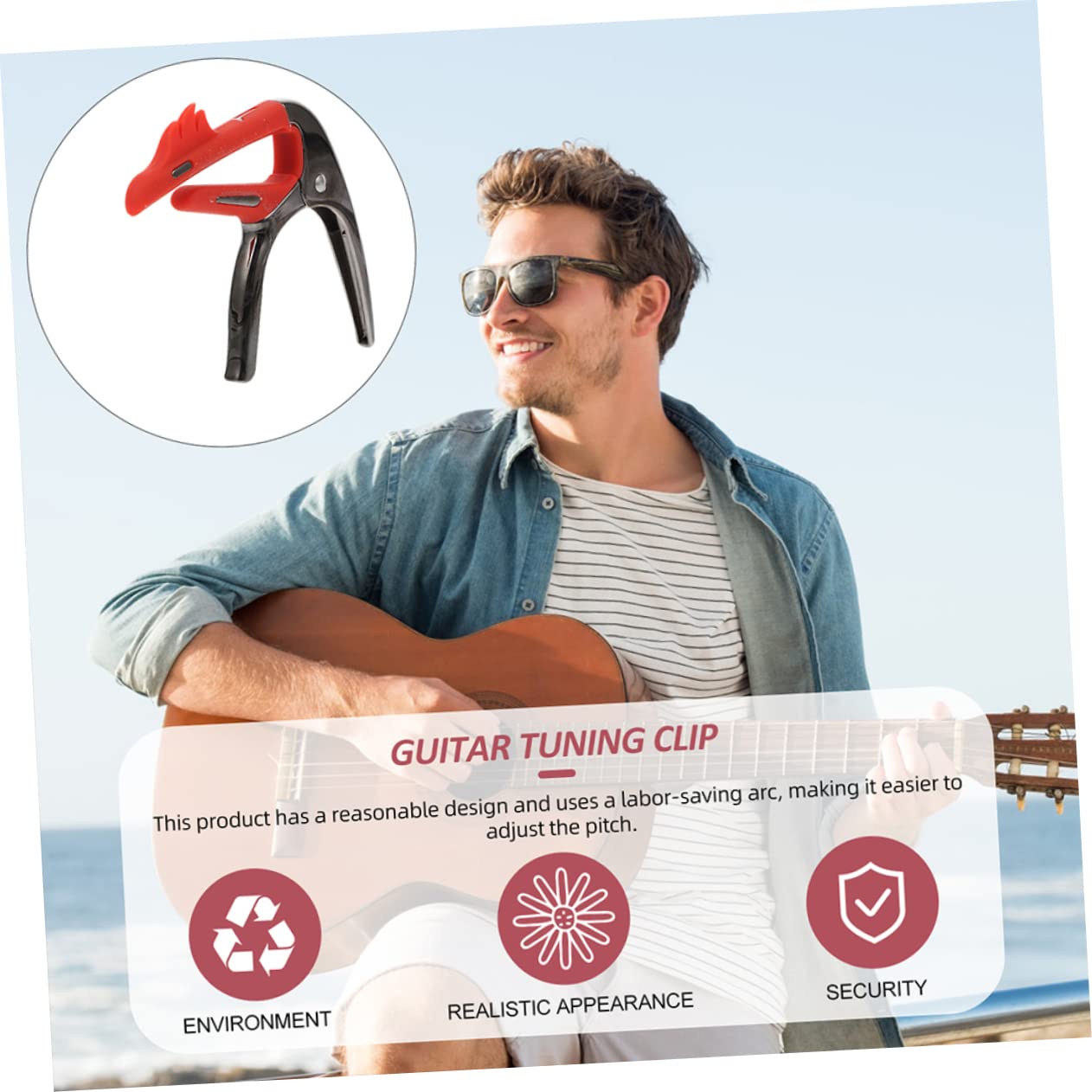 Capodastre Métal Premium Toyvian – Capo Réglable Pour Guitare Acoustique, Électrique & Folk – Clip Solide & Léger