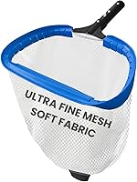 Poolvio 14" Heavy Duty Pool Skimmer Net with Aluminum Frame & Diamond Ultra-Fine Mesh for Leaves, Pollen, Sand & Debris - Fits 1.25" Poles