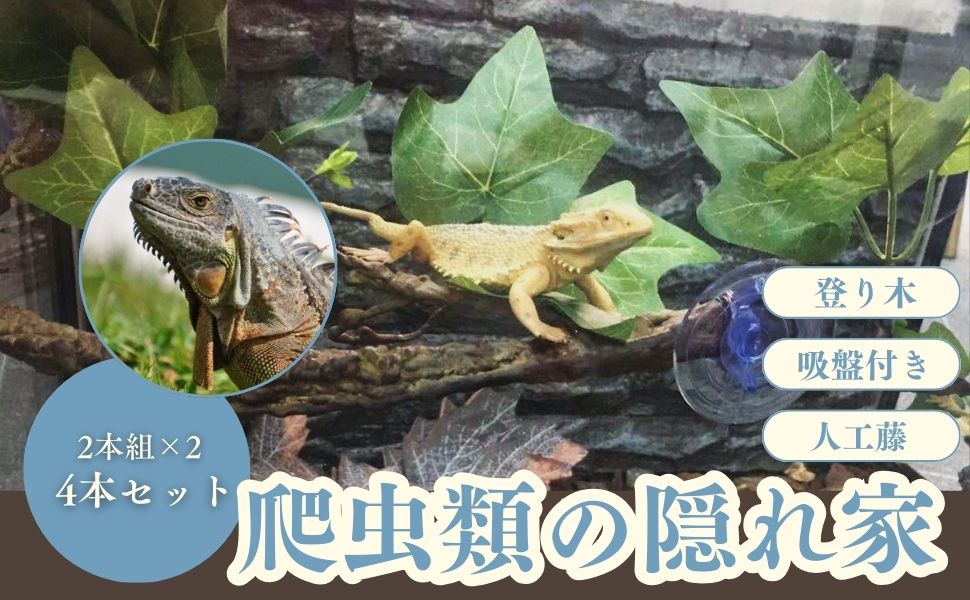 Amazon.co.jp: Archnote 爬虫類 登り木 人工藤 人工植物 木 つる 植物