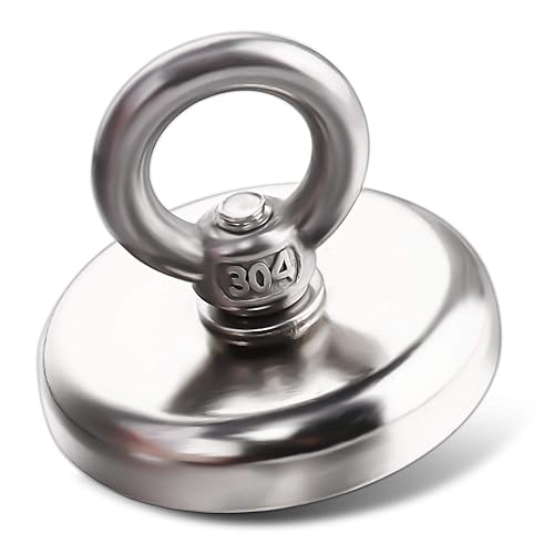 Miniatura 4 de MIKEDE Imanes de pesca de neodimio fuertes, paquete de 6, imán de tierras raras de 100 libras (99.2 lbs) con agujero avellanado, diámetro de 1.26