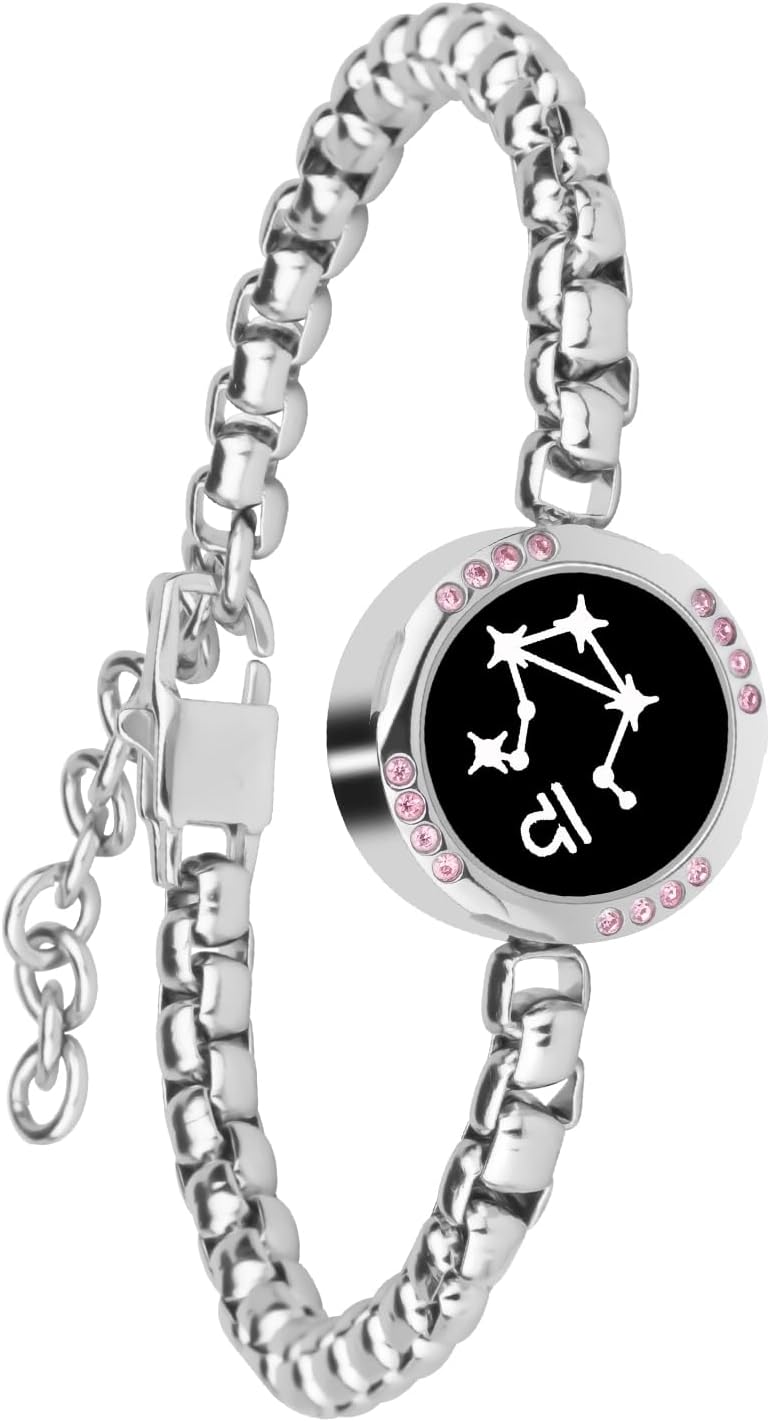 Single bracelet ,Long Distance Touch Bracelets Jewelry, Remote Smart Love Bracelet,Send SOS SMS Relationship Bracelets constellations for Couples Lovers Family Friends Valentine's Day Gifts Black / Silver