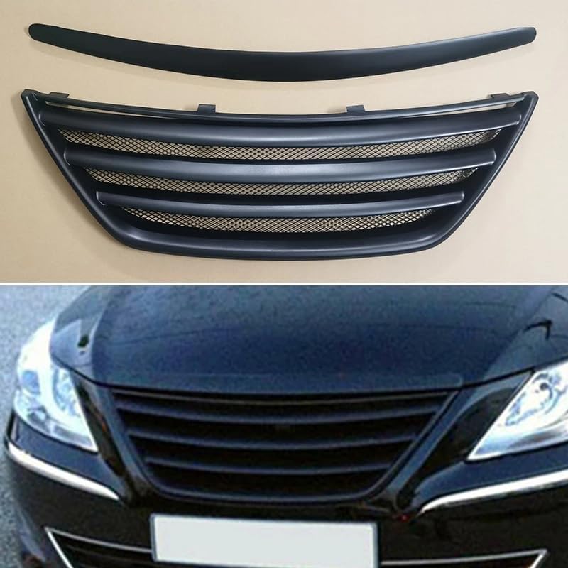For Hyundai Genesis Sedan 2009 2010 2011 2012 2013 2014 Year Racing Grille Redesign Front Bumper Grill Body Kit Accessories Matte Black