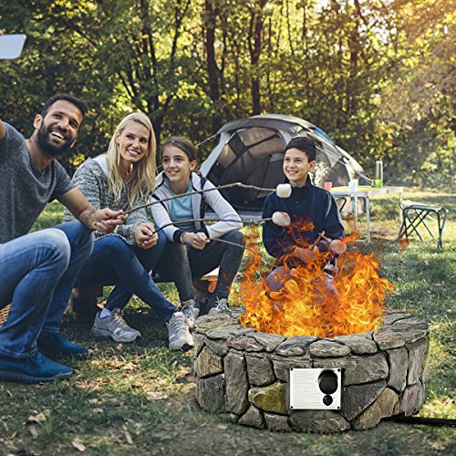 Toolsempire Outdoor Propane Fire Pit, 28" Gas Fire Pit 40,000 Btu Stone Look Firebowl With Etl Certification, Lava Rock & Pvc Cover, Patio Propane Fire Pits For Outside, Camping, Party(Gray) #TOP1