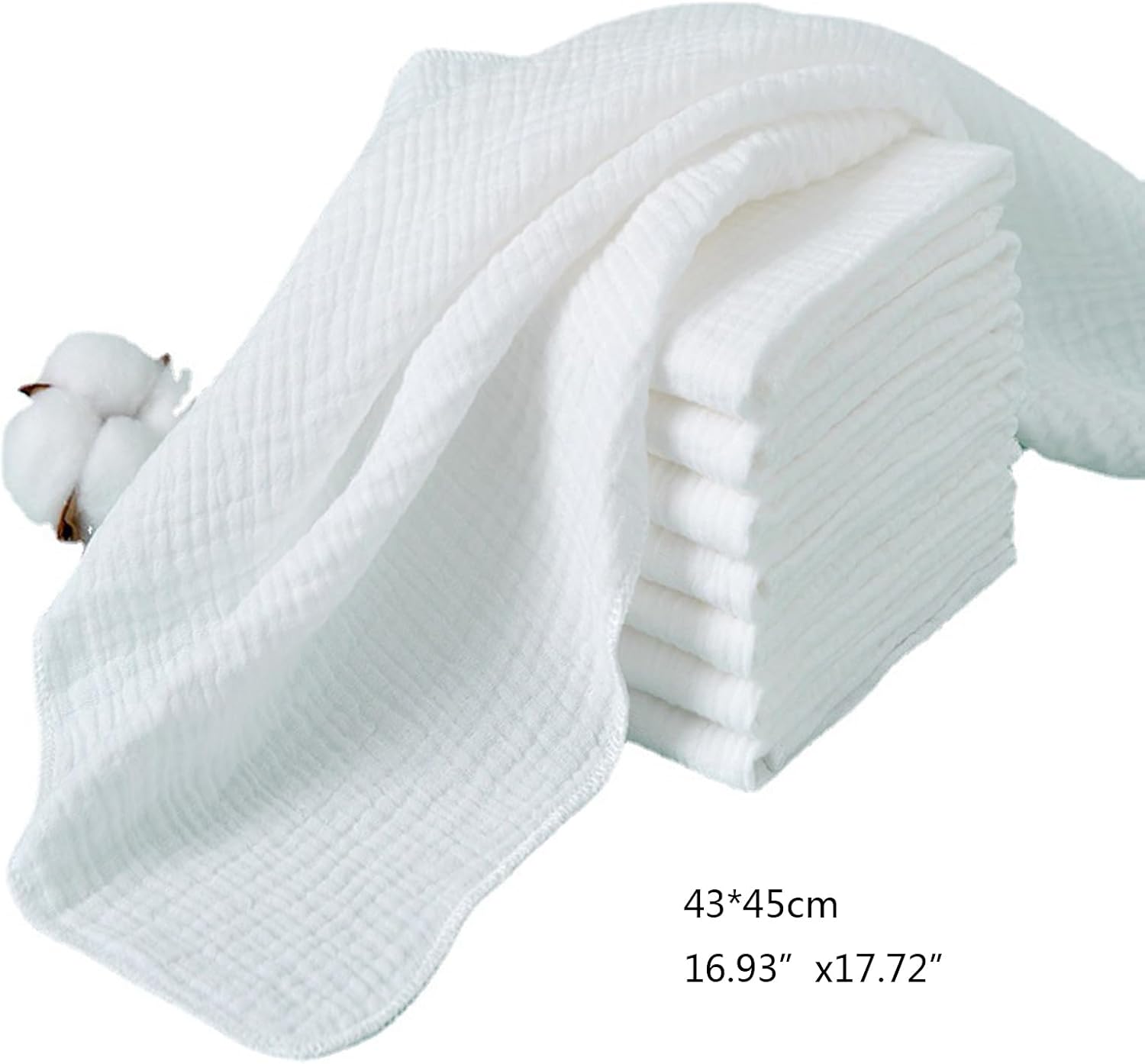 hejhncii Towels Cotton Gauze Diapers for Newborn Infant Ultra-thin Breathable Nappy Supplies 8Pcs Super Absorbent Cloth Diapers