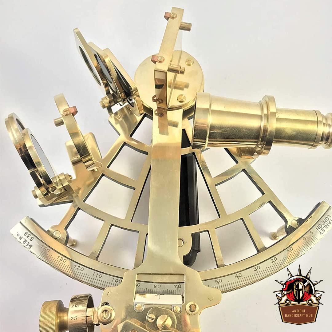 Sextant En Laiton Fonctionnel - Instrument De Navigation Vintage - Télescope Mobile - Décoration Nautique Ou Cadeau