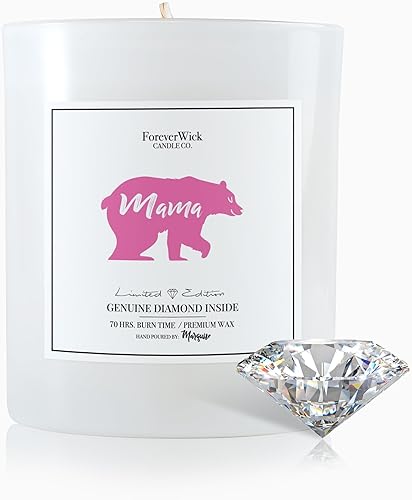 Vela sorpresa Mama Bear con diamante en el interior, velas Foreverwick, velas de soja perfumadas, regalos para mujeres, cera de vela de aniversario,