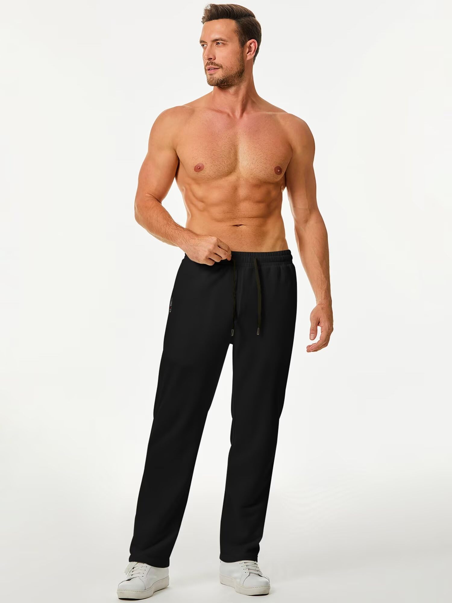 Meilicloth Yogahose Herren Jogginghose Sweatpants Lang Herren Sporthose Freizeithose Klassische Trainingshose Atmungsaktiv Weich mit Taschen