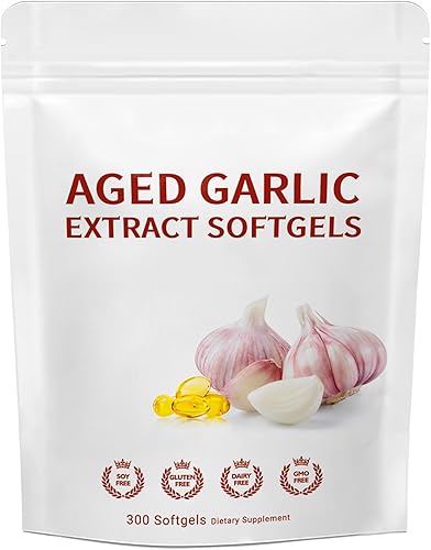 Cápsulas blandas de extracto de ajo envejecido sin olor, 300 unidades, suplemento de ajo orgánico, apoyo inmunológico, vegetariano, sin OMG,