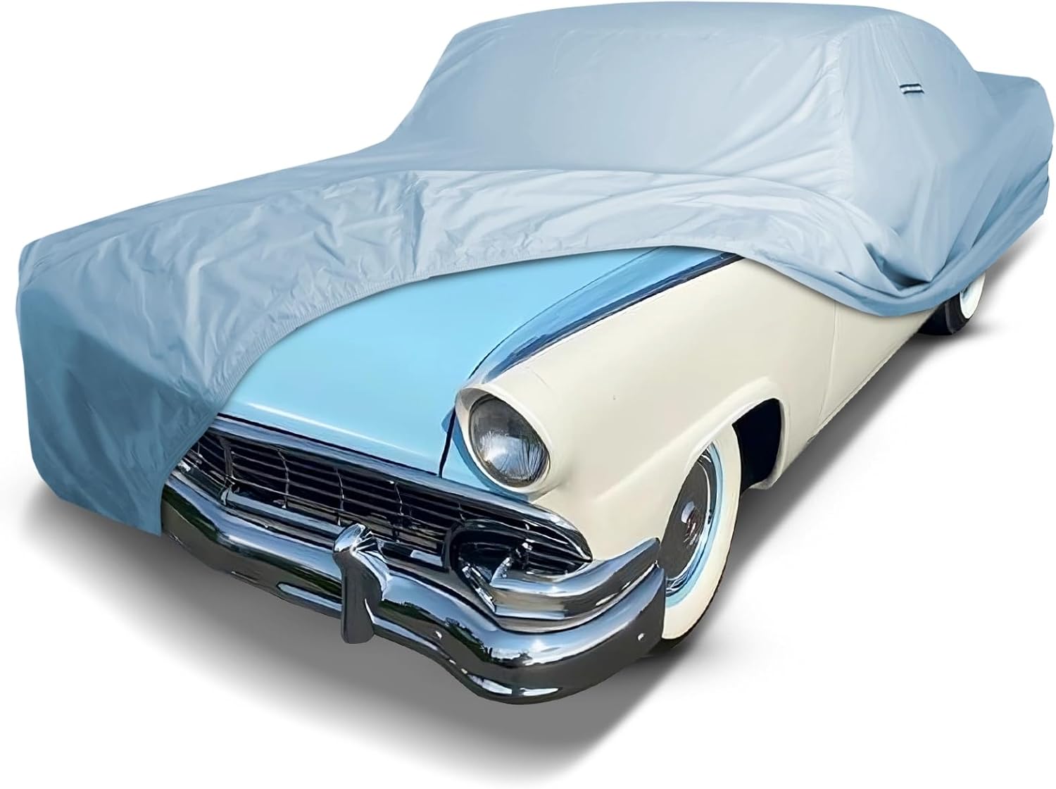iCarCover Premium Car Cover for 1954-1956 Ford Skyliner with Continental Kit Heavy Duty Waterproof All-Weather Automobiles Custom Fit Indoor Outdoor UV Snow Protection Covers with Straps and Bag