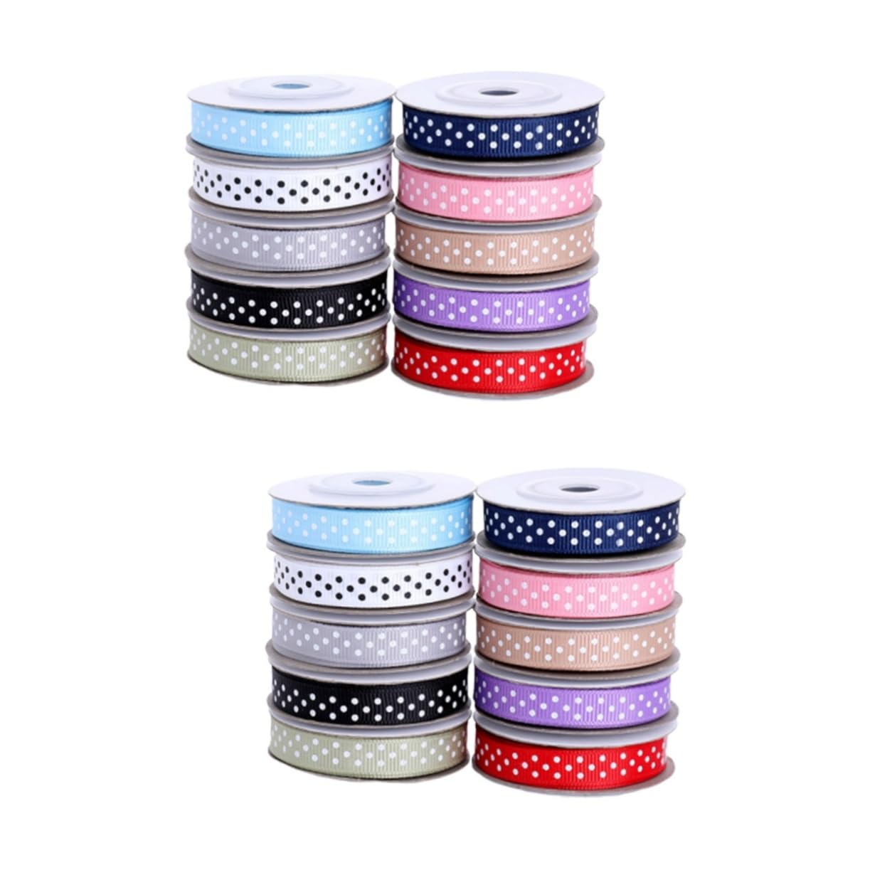 STOBOK 20rollos Cinta De Ribete Patrón De Puntos De Yardas Ribbons De Embalaje Para Manualidades y Decoraciones Festivas Mezcla De
