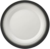 Vista 1 de Mikasa Swirl Ombre White Round Platter, 12.5 Inch, Graphite Banded
