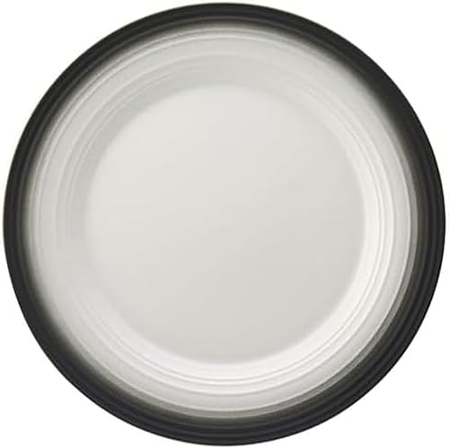 Mikasa Swirl Ombre - Bandeja redonda blanca, 12.5 pulgadas, con bandas de grafito