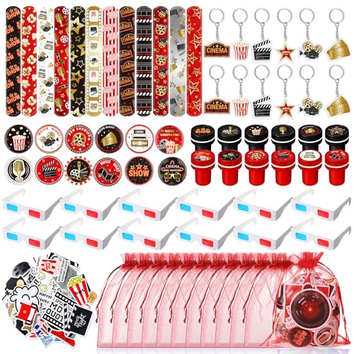 122 Pcs Movie Night Party Favors Set Movie Night Slap Bracelets B...