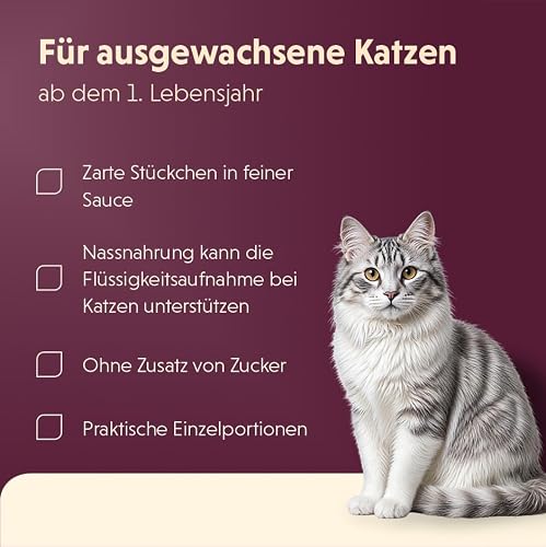 animonda Vom Feinsten Adult Geflügel Vielfalt in Sauce, Mixpack (12 x 85 g), Nassfutter für ausgewachsene Katzen, Katzenfutter ohne Zucker-3