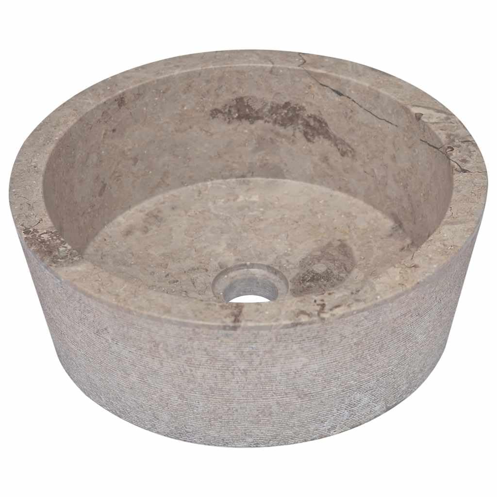 vidaXL Lavabo Lavamanos Inodoro Aseo Cuarto de Baño Cuenca Fregadero Hogar Casa Muebles Mobiliario Decoración Elegante Gris Mármol Ø40x15 cm