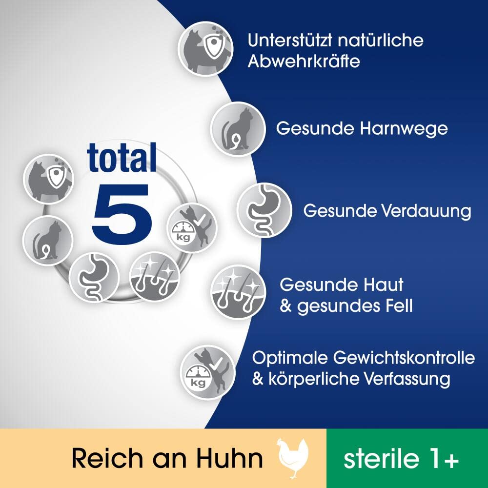 PERFECT FIT Katze Beutel Sterile Adult 1+ mit Huhn 3 x 2,8kg
