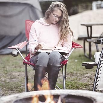 Ozark Trail Red Deluxe Folding Camping Arm Chair