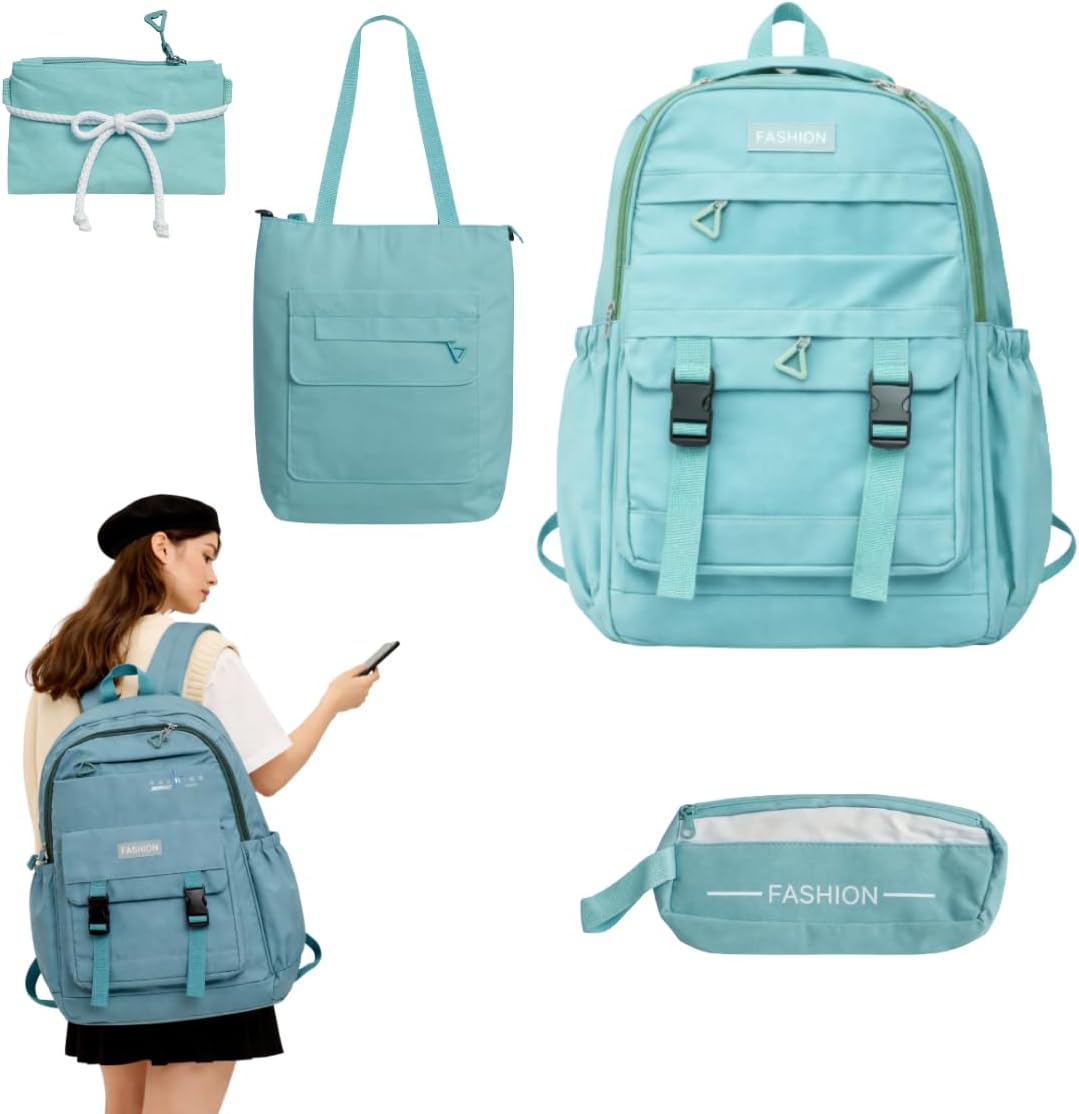 Kit Mochila Escolar Juvenil 4 Peças Resistente com Compartimento para Notebook