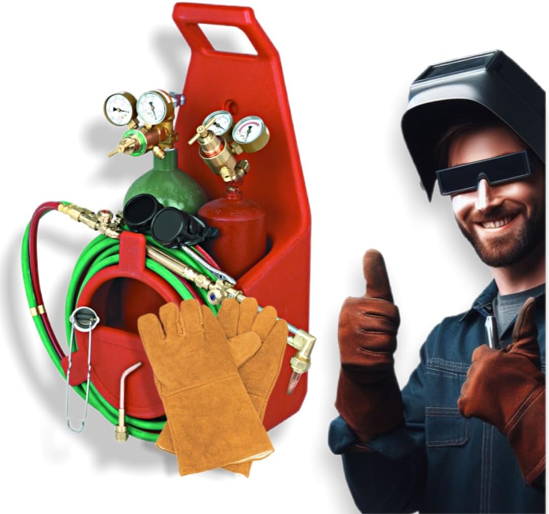 Fits Chicago Electric Welding-Style Portable Oxy Acetylene Torch Kit (Complete Kit with Tanks & Gloves Included in Bundle). Weld, Cut, Braze, Bend & Form Metal. Complete Kit to Get You Started!