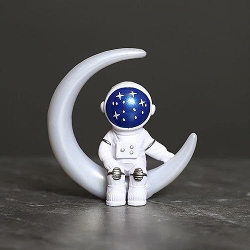 Miniatura 6 de Figura de astronauta de resina, estatua de astronauta, adorno de astronauta, escultura de mesa para decoración de mesa en el interior del automóvil,