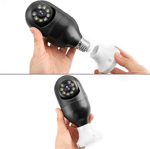 Miniatura 2 de EVERSECU Tuya Cámara de seguridad inteligente con conector E26E27 1080P WiFi inalámbrico CCTV PTZ Cámara de audio bidireccionaldetección de