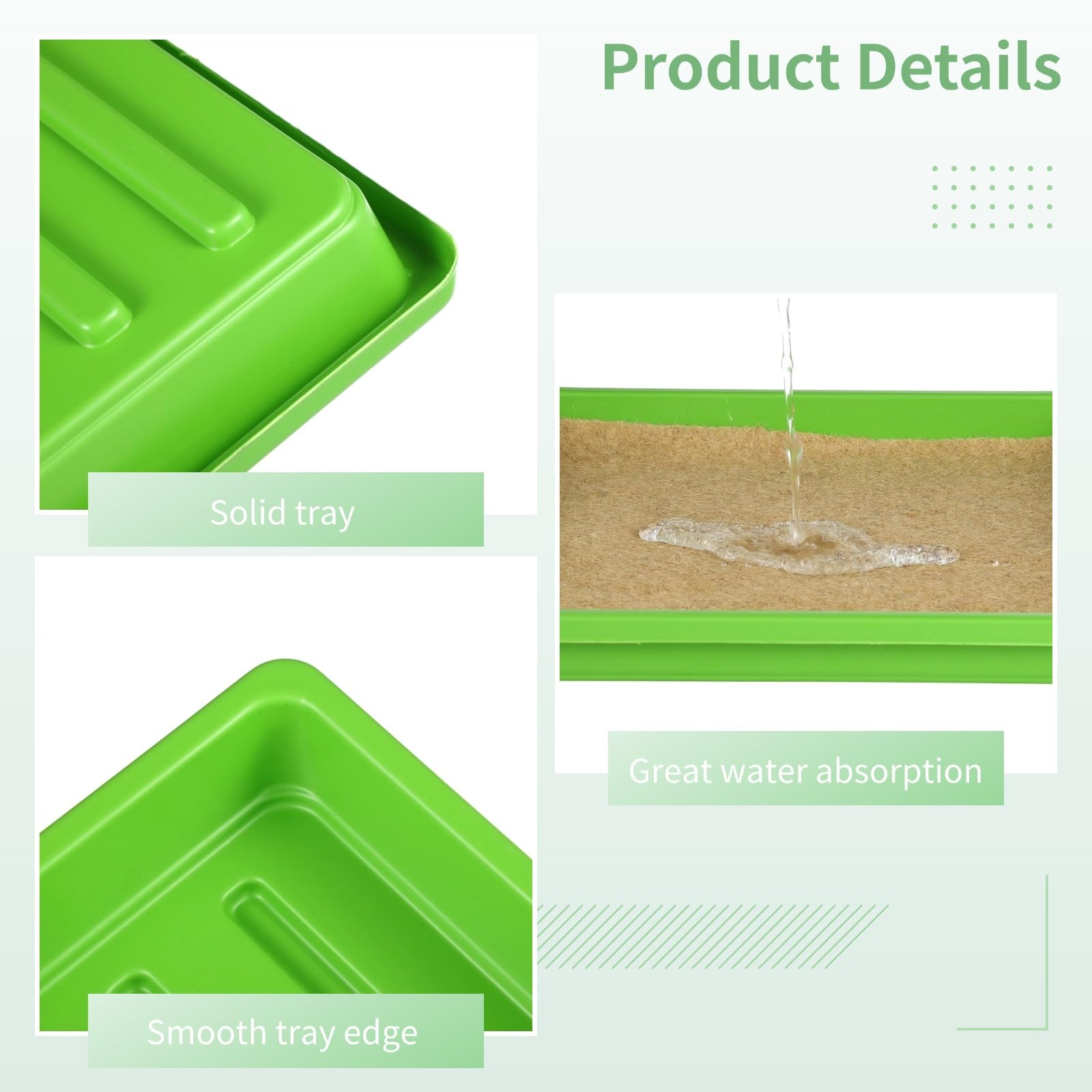 16-teiliges Jute Grow Mat Tray Set, 8 wiederverwendbare Schalen und 8 saugfähige Jute Matten 25,4 x 25,4 cm, Set für Microgreens, atmungsaktiv, für Indoor Hydrokultur und Anzucht