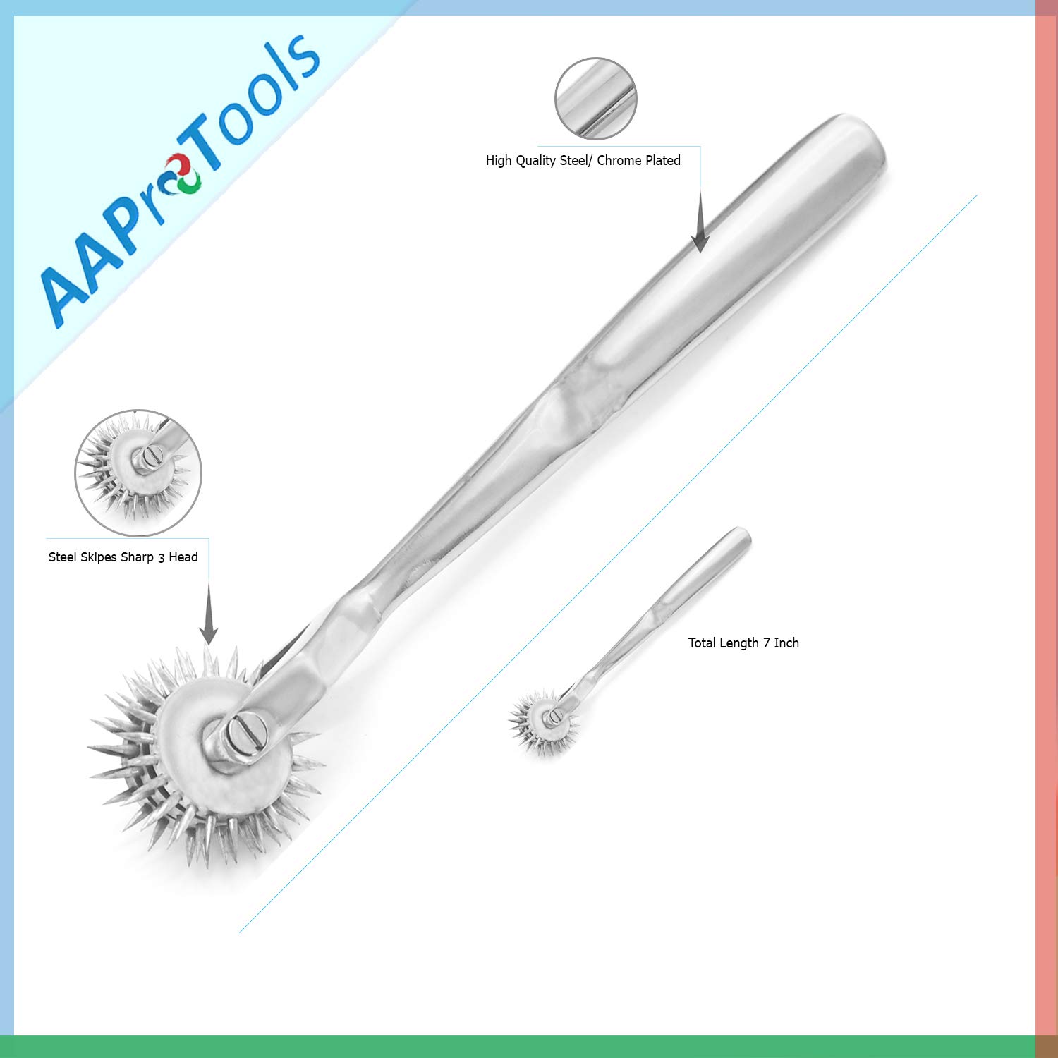 AAProTools Wartenberg Medical Diagnostic Pinwheel 3 Rows Neurological Sensory Testing