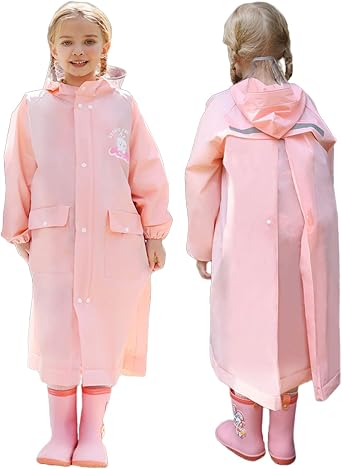 Kids Raincoats,Reusable Rainwear for Boys Girls Waterproof Rain Poncho Toddler Raincoat Rain Jacket