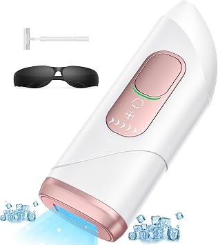 Laser Hair Removal Device with Ice Cooling Function, 999,900 Flash Light, IPL Hair Removal Painless Salon Quality at Home, Lazer Hair Removal for Women Upper Lip Bikini Line Body, Rose