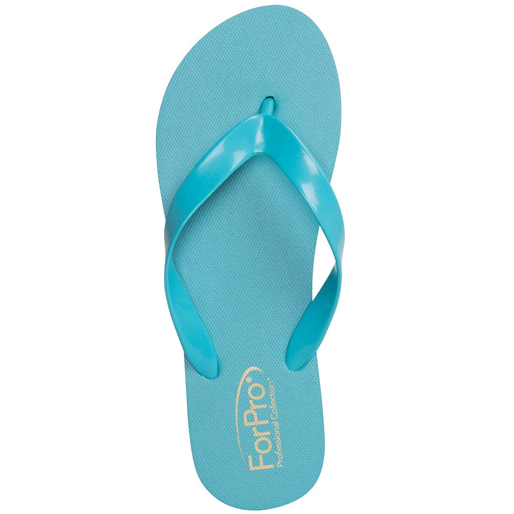 ForPro ISLAND Flip-Flops, Turquoise, Comfortable Natural Rubber Beach, Pool, and Spa Wear, Women’s Size 8