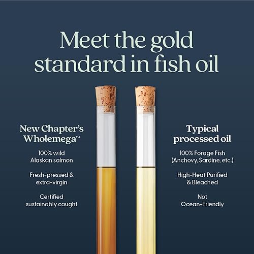 Miniatura 5 de New Chapter Complejo Omega-3, suplemento de aceite de pescado salmón salvaje de Alaska para apoyo a la salud del corazón, cerebro, ojos,