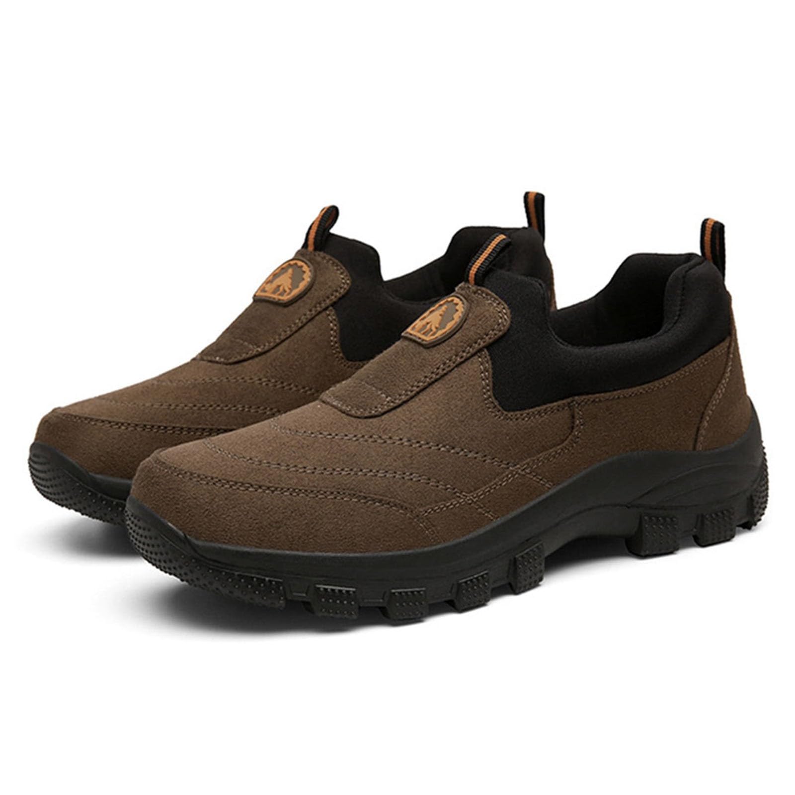 Slip On Sneaker Herren Wanderschuhe Rutschfest Outdoorschuhe Wildleder Trekkingschuhe Low-Top Loafers Halbschuhe Freizeitschuhe Walking Schuhe Arbeitsschuhe Bequem Schuhe Bootsschuhe Slipper Gr.38-46