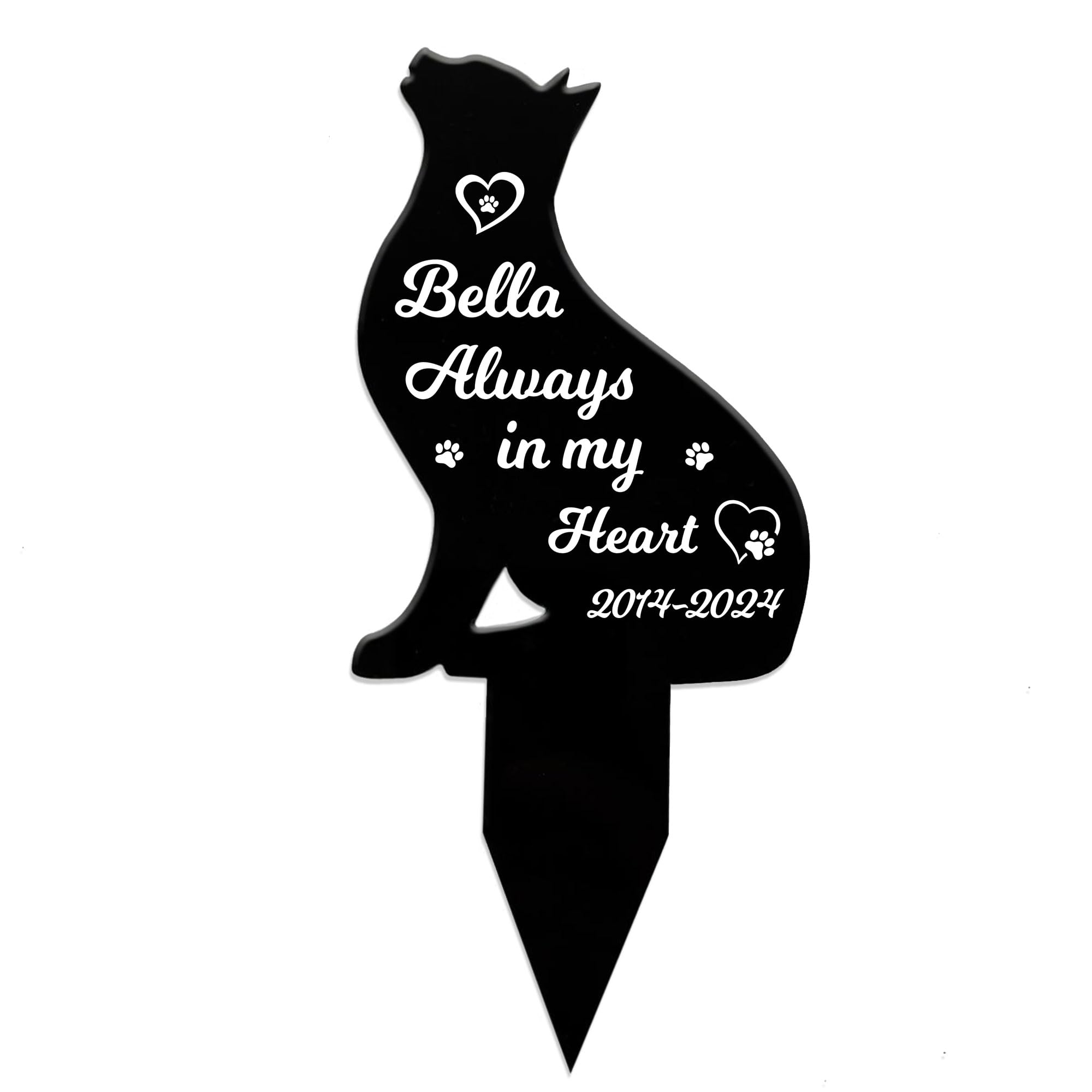 RED OCEAN Personalised Pet Cat Memorial Plaque, Cat Loss Gift, Cat Memorial Plaque, Cat Memorial Plaques For Garden, Pet Memorial Plaques For Cat, Cat Memorial Plaques For Garden
