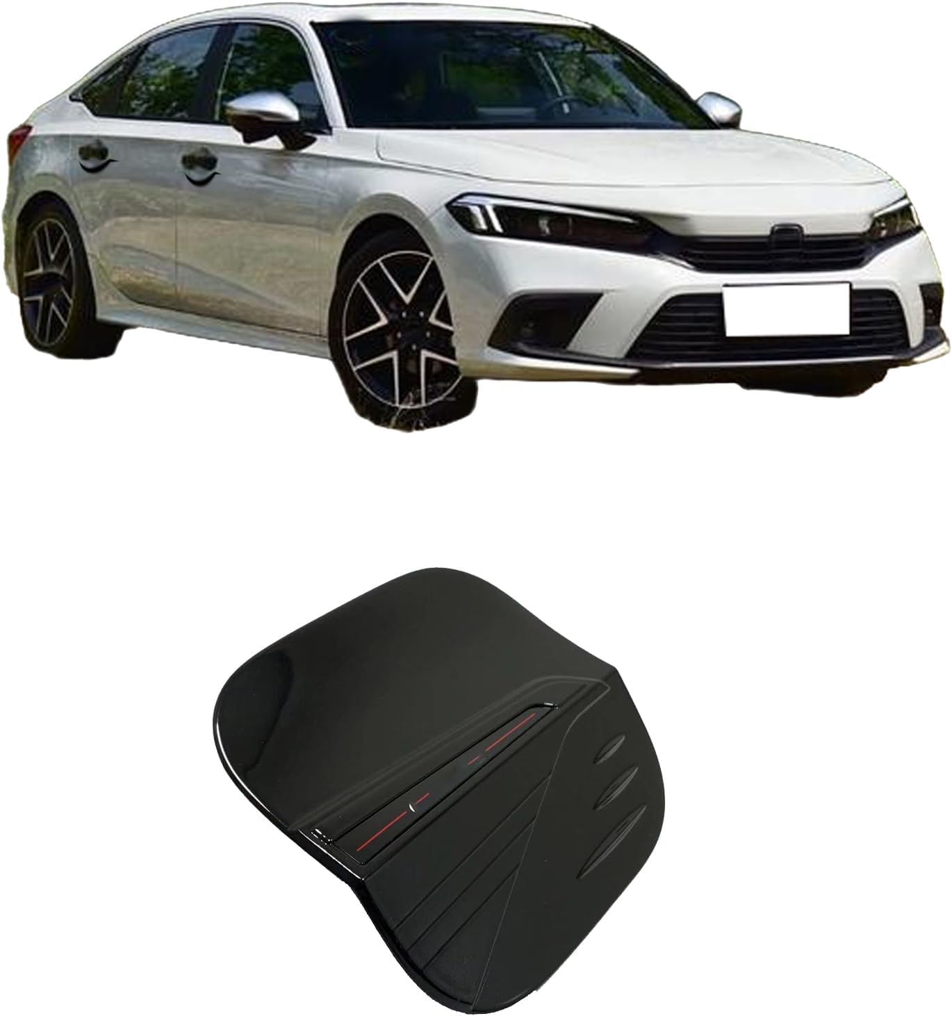 Car Fuel Door Cover Cap for Honda civic 2022 2023 2024 Accessories,Easy Stick-On Installation, providing a long-lasting, like-new appearance. (black)