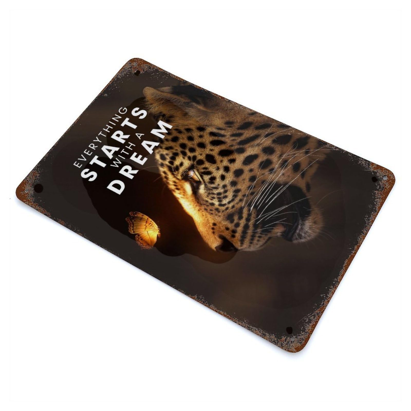 Garage Style Starts With A Dream Aged Metal Wall Plaque 11.8"x7.9", Farmhouse Wall Decor for Bar And Workshop
