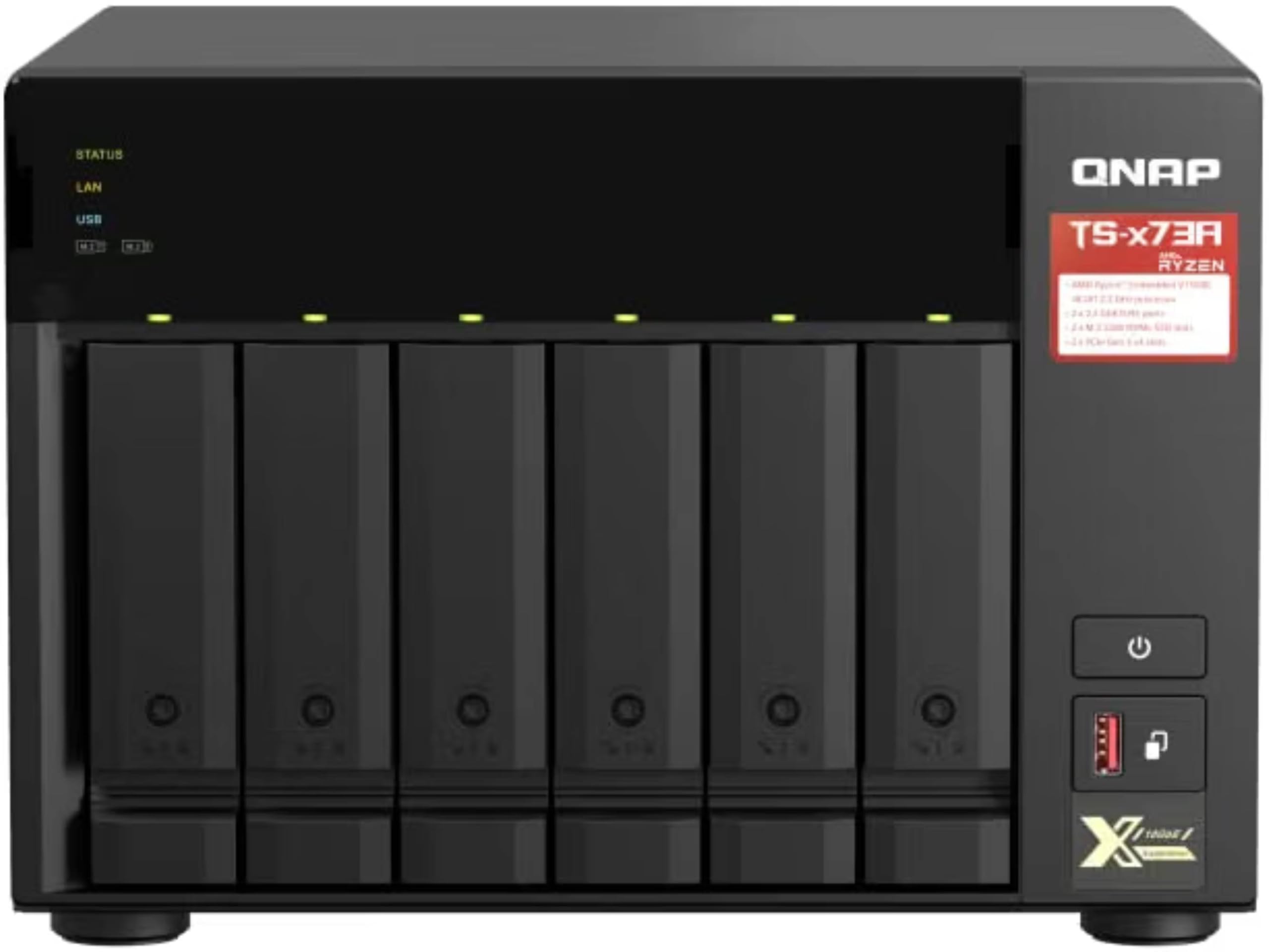 QNAP TS-673A-8G NAS de alto desempenho de 6 baias com 2 portas x 2