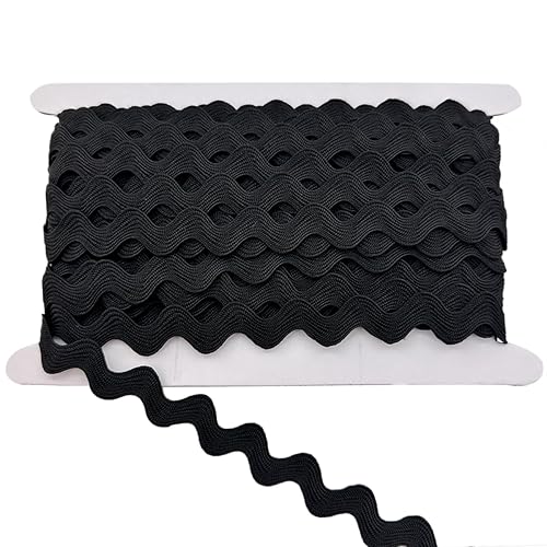 Black RIC Rac Trim 0.5 Inch 15 Yards Rick Rack
