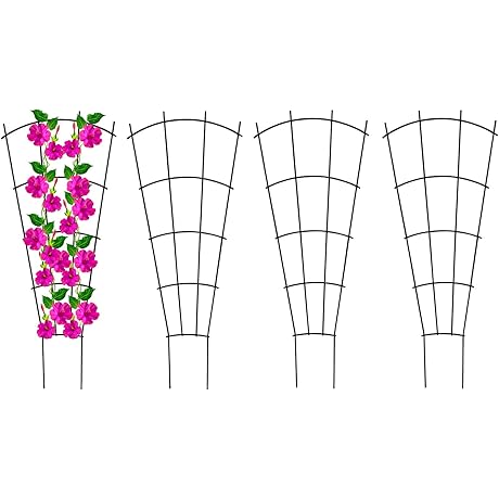 4-Pack Plant Trellis for Climbing Plants, 23" Outdoor Metal Trellis for Vines