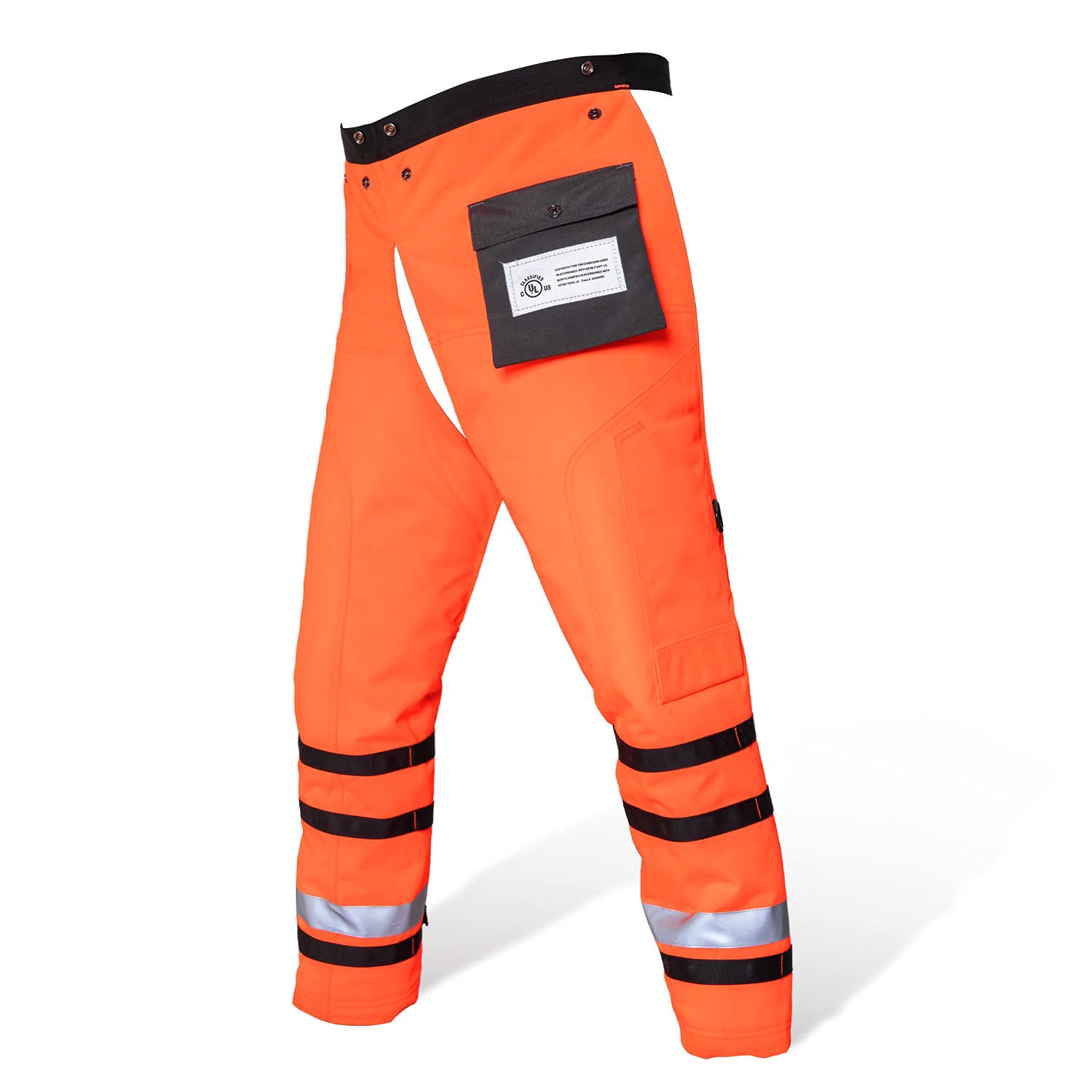 YARDMARIS Technical Wrap Chainsaw Chaps by UL Class A 8 Layers Chainsaw Pants Apron Style - orange - Large