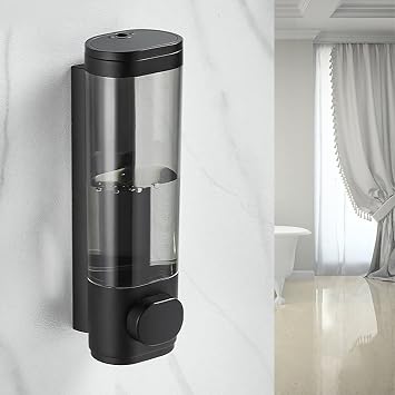 Decdeal Soap Dispenser Wall Mounted, Manual Hand Press Soap Dispenser for Dish Liquid Lotion Shower Gel Shampoo Chamber, Drilling Type