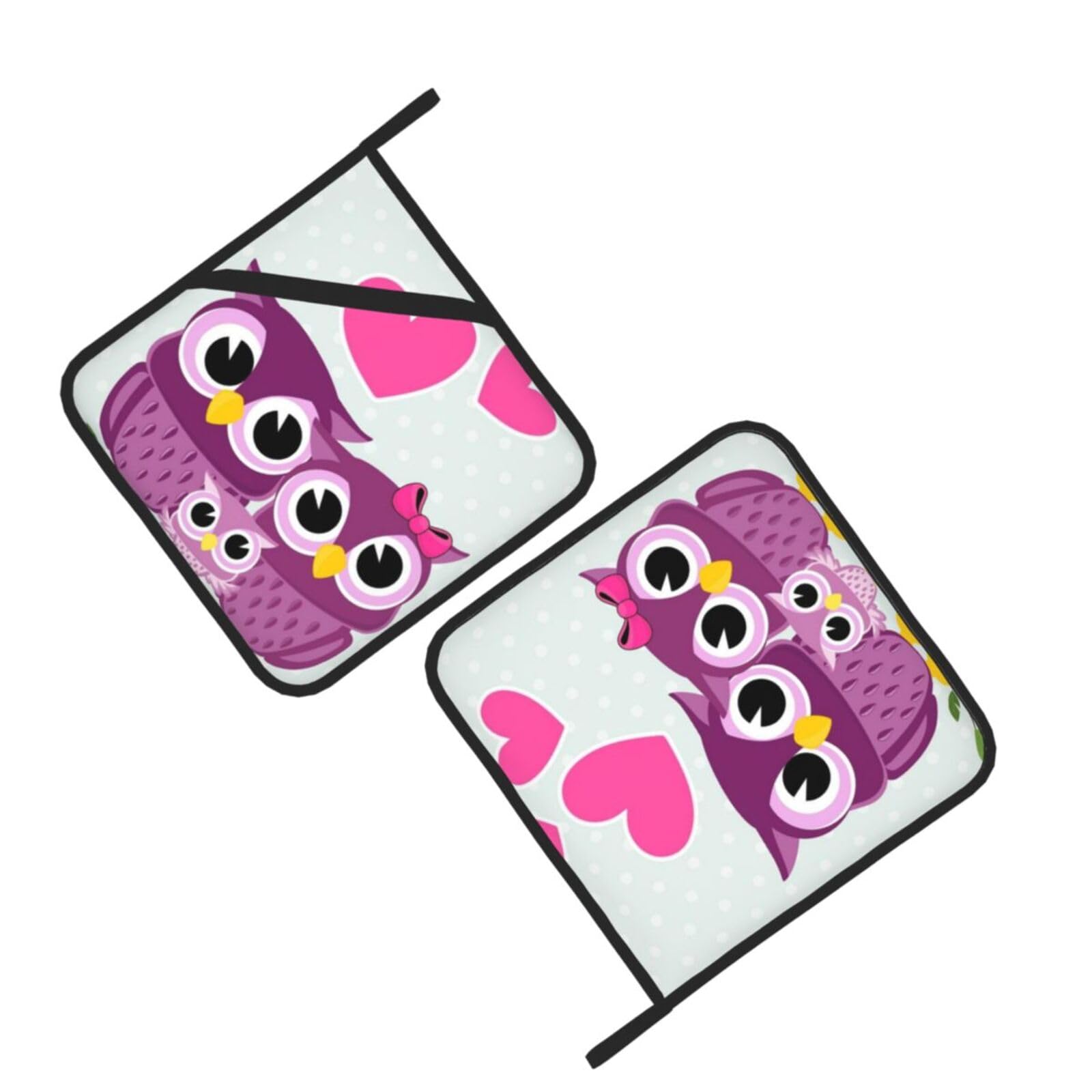Owls family Printed Oven Pot Holders Set of 2 Pcs Heat Resistant Kitchen Microwave Potholders for Cooking Baking Grilling