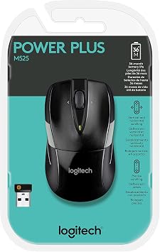 Logitech M525 Wireless Mouse, Black/Gray