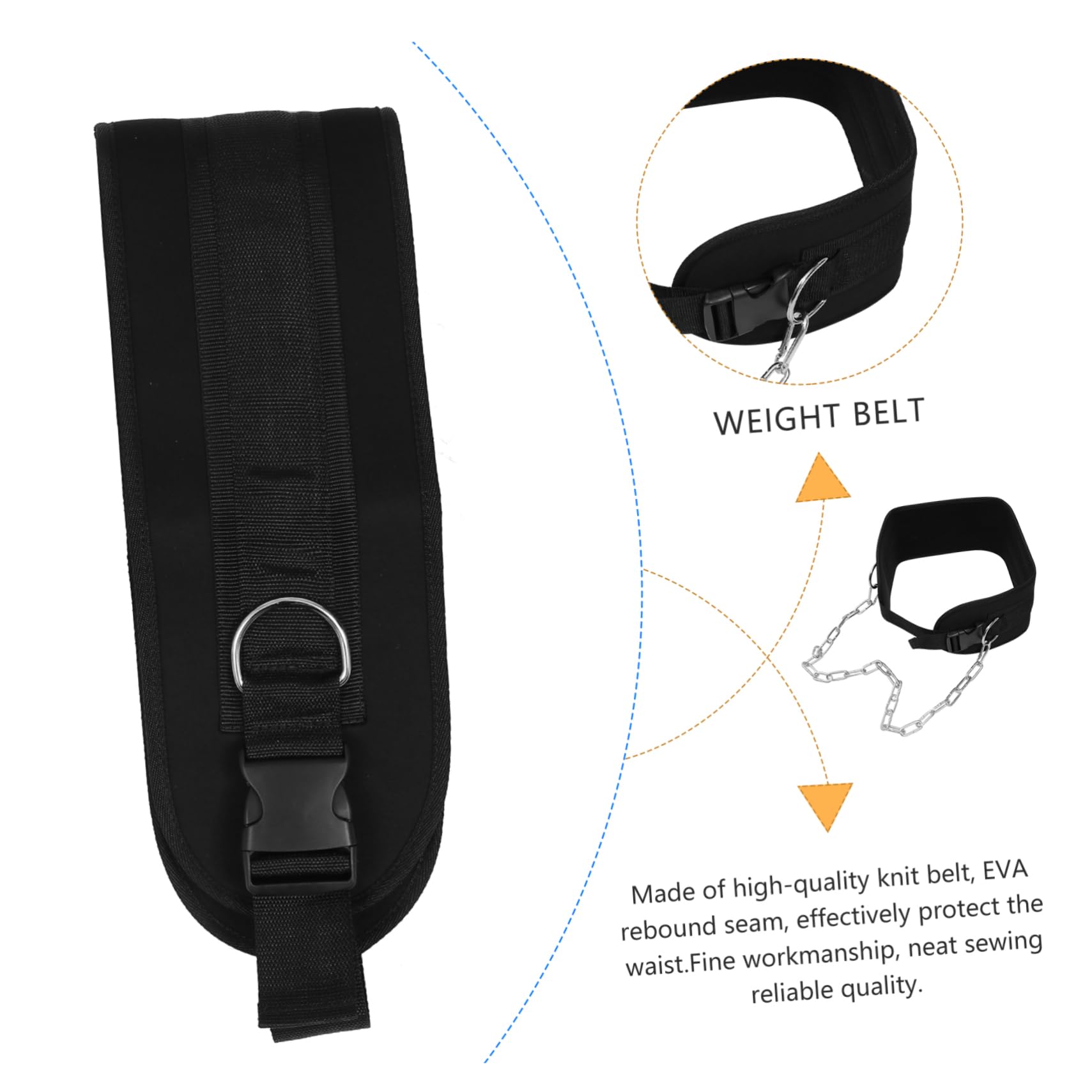 Happyyami 1pezzi Cintura Per Sollevamento Pesi Con Catena Attrezzatura Per Bodybuilding e Powerlifting Design Ergonomico Per Comfort e Supporto Catena Rimovibile Per Maggiore Sicurezza
