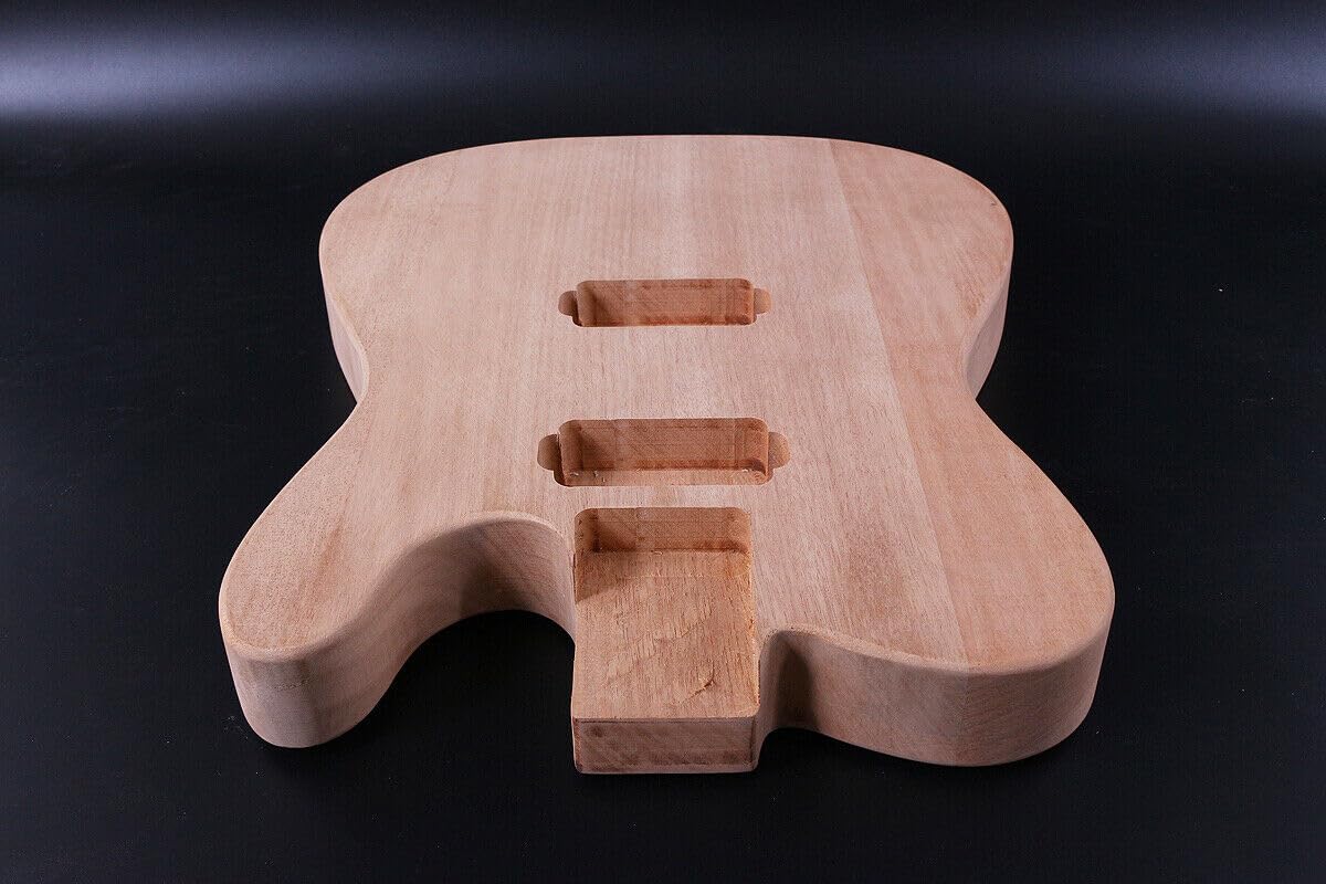 Yinfente Guitar Body HH Pickup Mahogany Solid Wood Guitar Replacement Handcrafted Diy Guitar Parts Unfinished (HH Pickup)