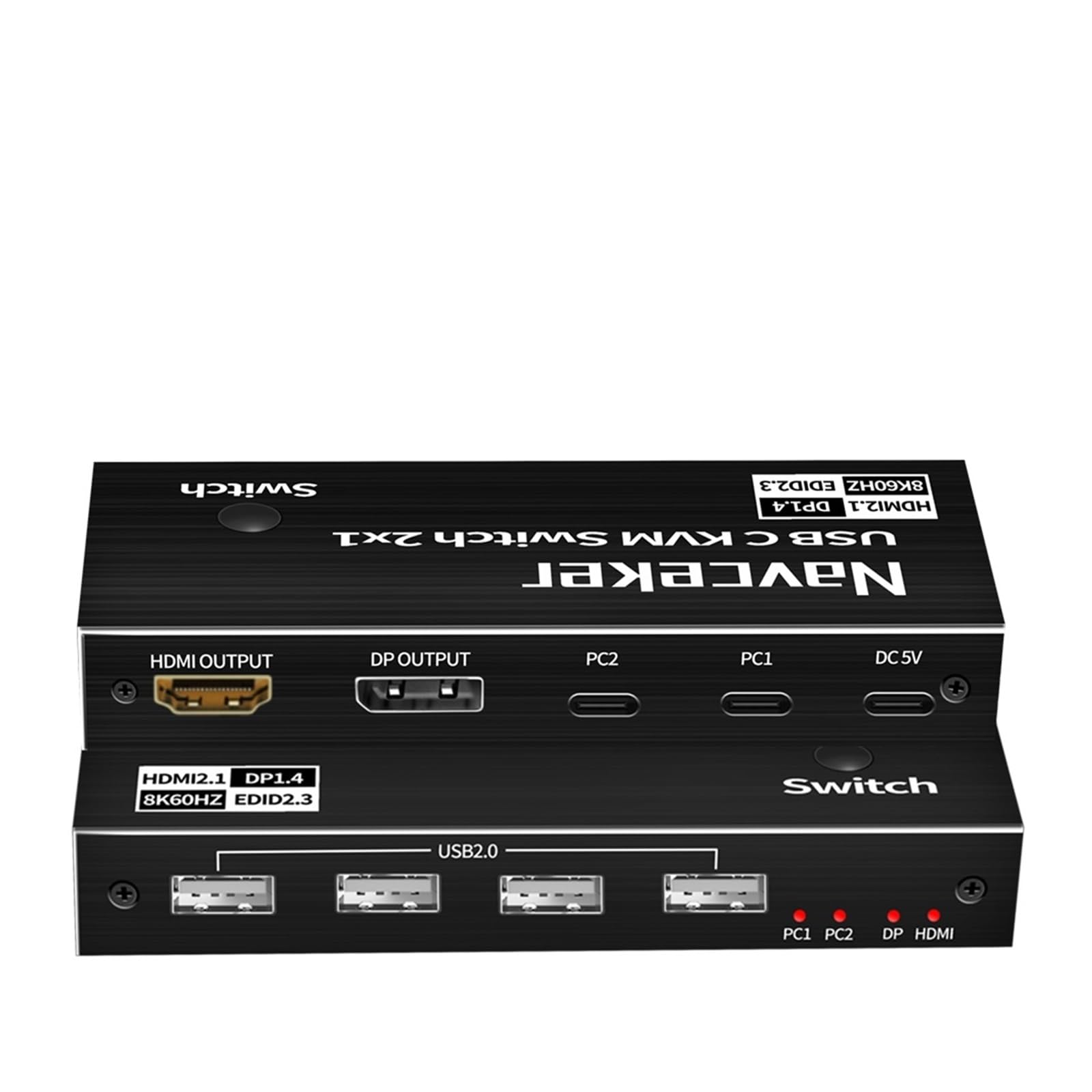 navc*eker 2x1 8k thunderbolt 4 usb c kvm switch 100w pd charge 4k 144hz type c kvm switch switch*er for 2 lapt*op macboo*k 1 monitor(zy-ak7)